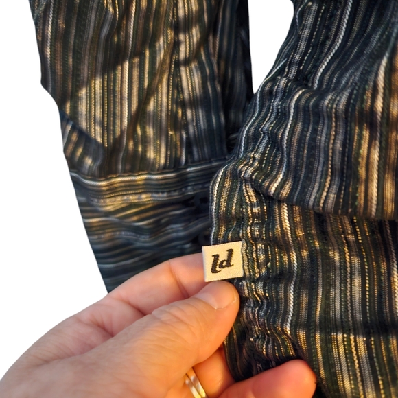 Vintage Lady Dutch High Society Ruched Button Up Long Sleeve Top size L - Picture 4 of 8